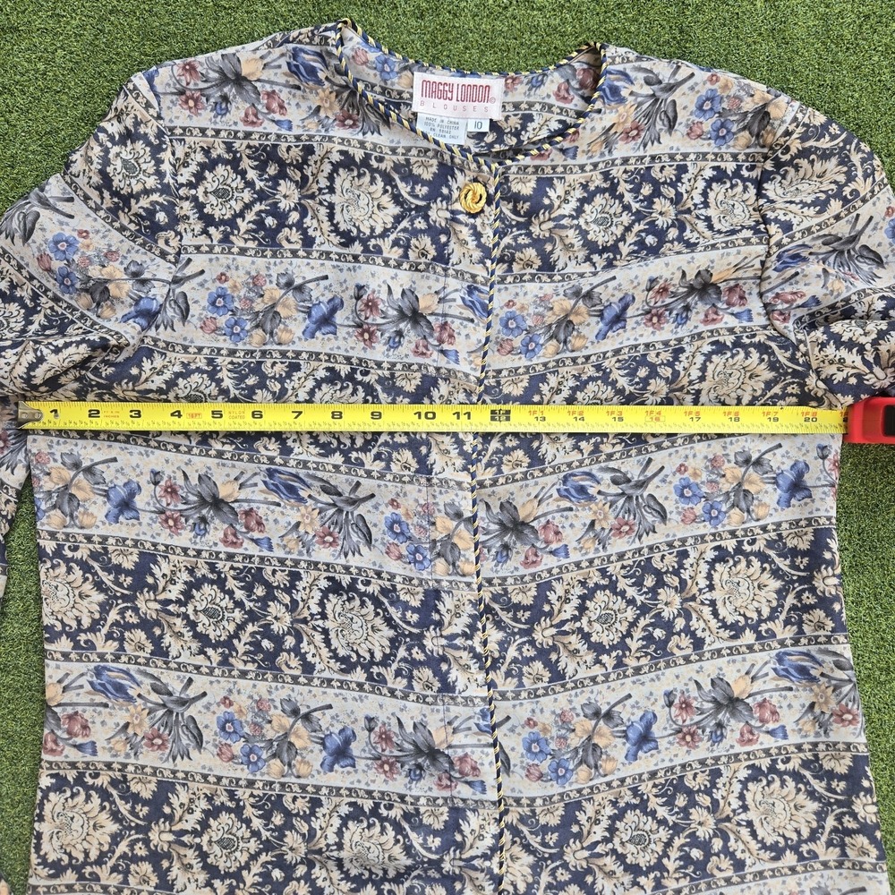 Women's Vintage Floral Paisley Blouse Boho Long Sleeve Button Front Retro Top - Picture 6 of 12